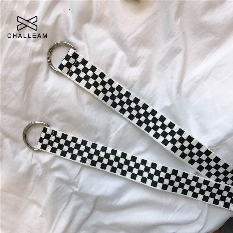 Ceinture en toile pour femmes, taille décontracté, style Hip Hop, carreaux, longue, collection 125