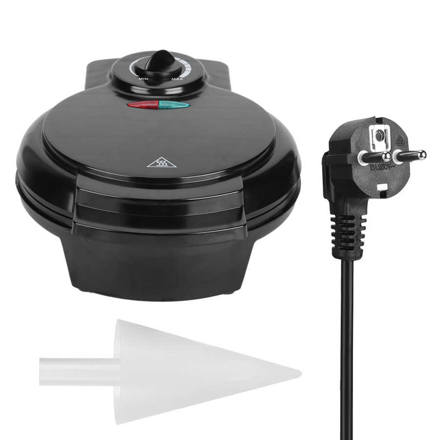 Electric Egg Roll Maker Cone Crispy Omelet Sandwiches Waffle Baking Pan DIY Ice Cream Machine Double-sided Crepe Maker EU 220V