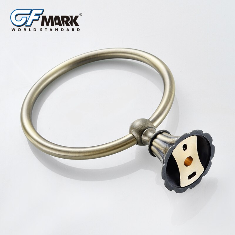 Gfmark antikk håndkle ringholder bronse børstet europeisk stil badetøy baderomsutstyr årgang toalett håndkle ringetone