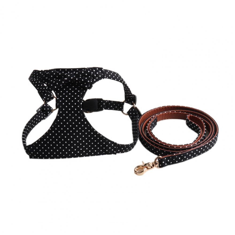 Dog Harness Unisex Puppy Harness Accessories Non-sticky Hair Cozy Dog Outdoor Vest Harness: Black / M