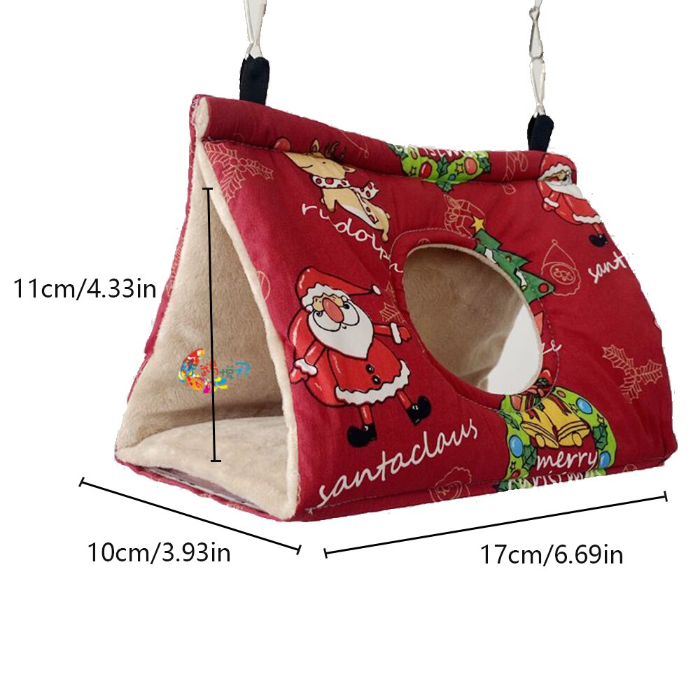 Square Bird Parrot Nest Soft Plush Bird Parrot Hammock Warm Hanging Bed For Pet Cave Cage Hut Tent Toy House for Small Animals: G372245X