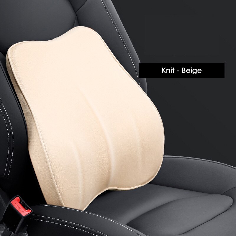 Auto Hoofdsteun Kussen Nek Massage Geheugen Lendensteun Katoen Ademend Auto Neksteun Hoofdsteun Kussen Zetel Kussen: Kint beige