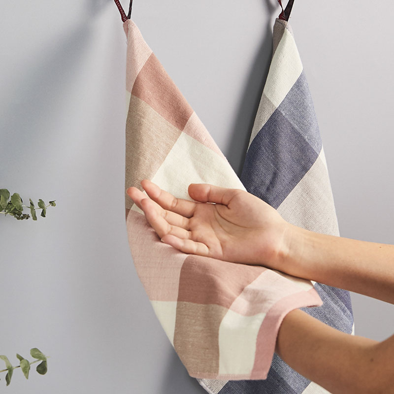 Paño de Cocina Fabricado en Algodón Puro con Tira para Colgar, Trapo de Tejido Grueso y Absorbente, Nórdico, Ideal como Toalla de Mano para el Baño o como Accesorio de Limpieza del Hogar