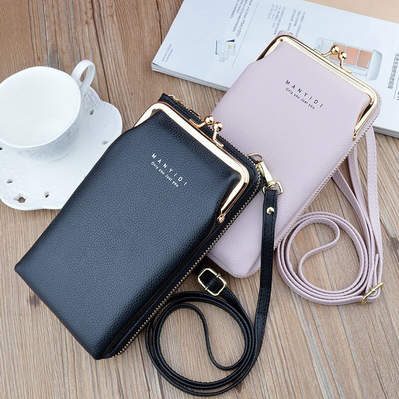 Phone Bag PU Leather Large Capacity Travel Portable Shoulder Bag Brand Ladies Crossbody Bag Messenger Bag