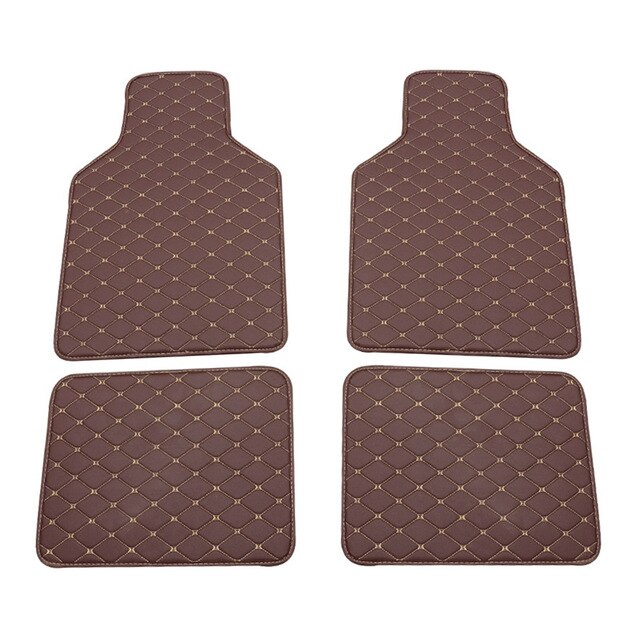 Universal Car Floor Mats Front & Rear Carpet Universal Auto Mat All Weather Waterproof For Car Truck SUV: Brown