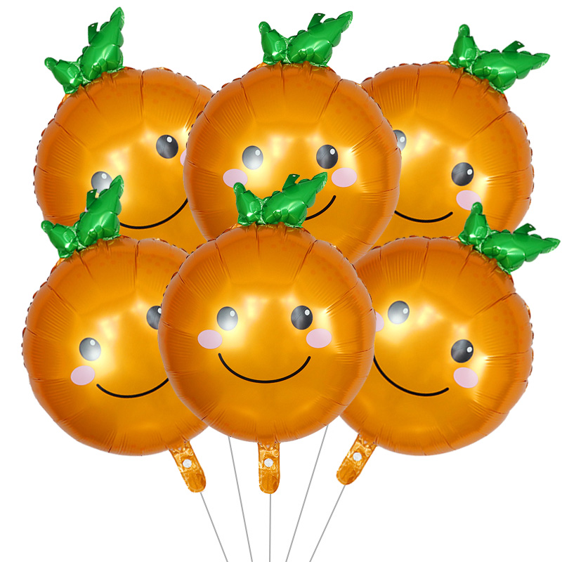 6 uds globos de frutas fresa aguacate papel de aluminio globo de helio sandía naranja Cactus Ballon decoración de temática para niños: Amarillo fluorescente