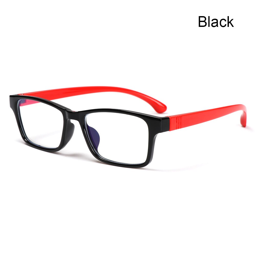1PC Square Anti-blue Light Glasses for Children Soft Frame Goggle Ultralight Silicone Frame Glasses Kids Eyewear Vision Care: black