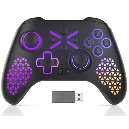 RGB Wireless Controller For Windows PC/Xbox One/xbox Series X/S With 650mah Battery gamepad Multi-Function Joystick Controller: grey