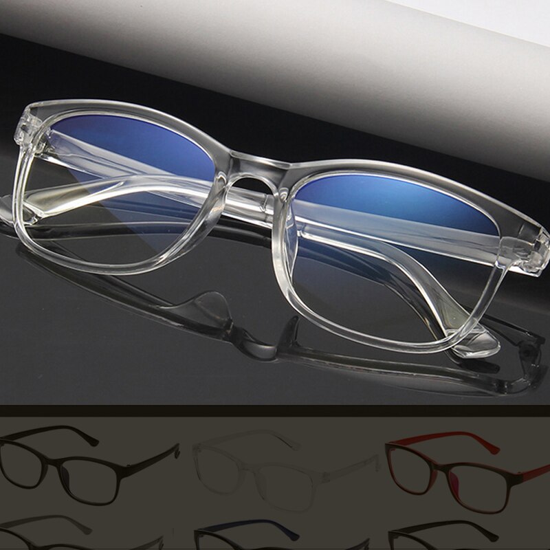 Unisex Blue Light Blocking Glasses Square Clear Lens Computer Eyeglasses Frames UV400 Reading Glasses