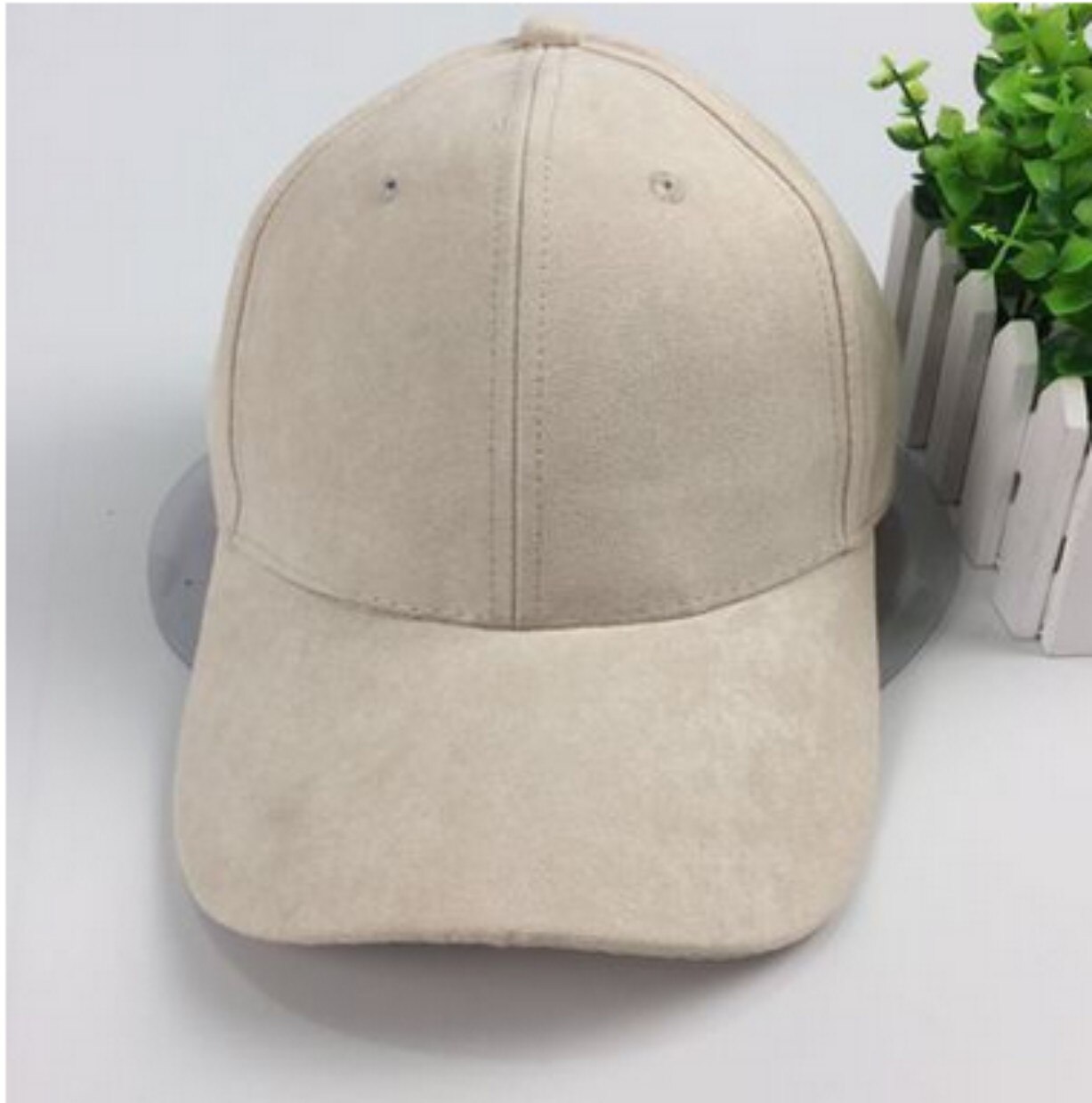 Women Men Unisex Chamois Baseball Cap Plain Blank Adjustable Hat Solid Distressed One Size Stylish Baseball Caps: Ivory