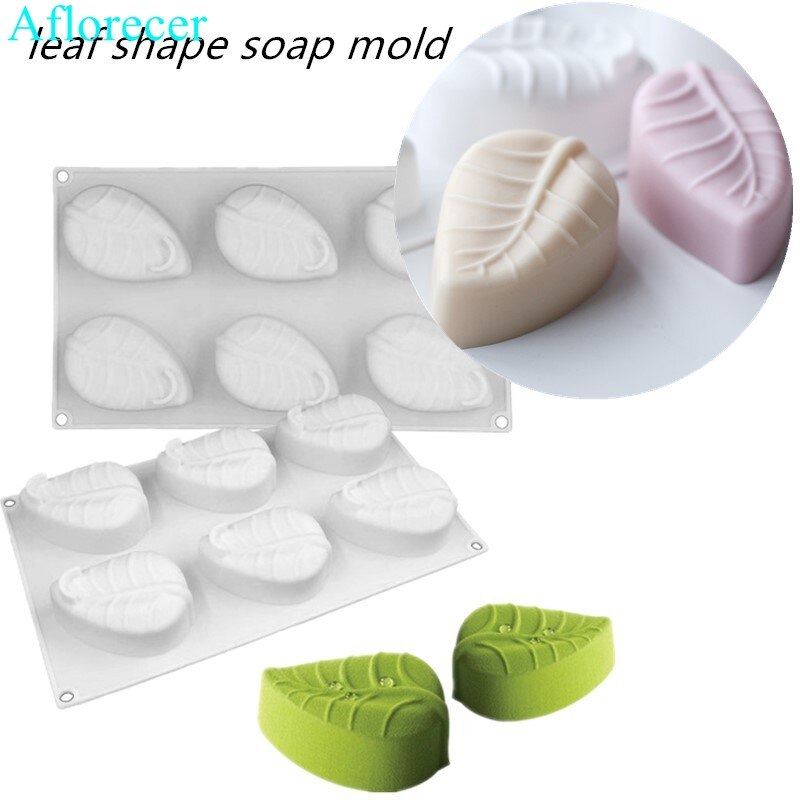 Leaf Vorm Silicone Zeep Mold 6 Holtes Chocolade Cakevorm Ronde Handgemaakte Zeep Kaars Maken Van Mallen Party Decoratie