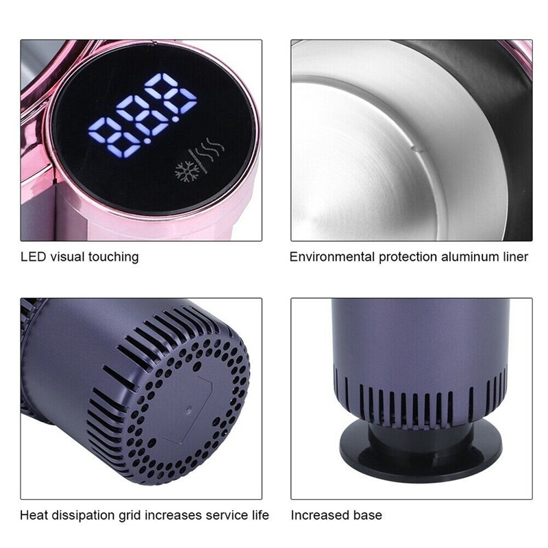 Smart Car Cooler and Warmer,Portable Electric Heating Cup Car Water Kettle with Press Sn Control LED Digital Display