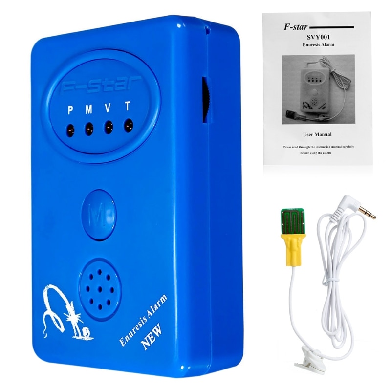 Adult Baby Bedwetting Enuresis Urine Bed Wetting Alarm +Sensor With Clamp Blue Humidity Reminder