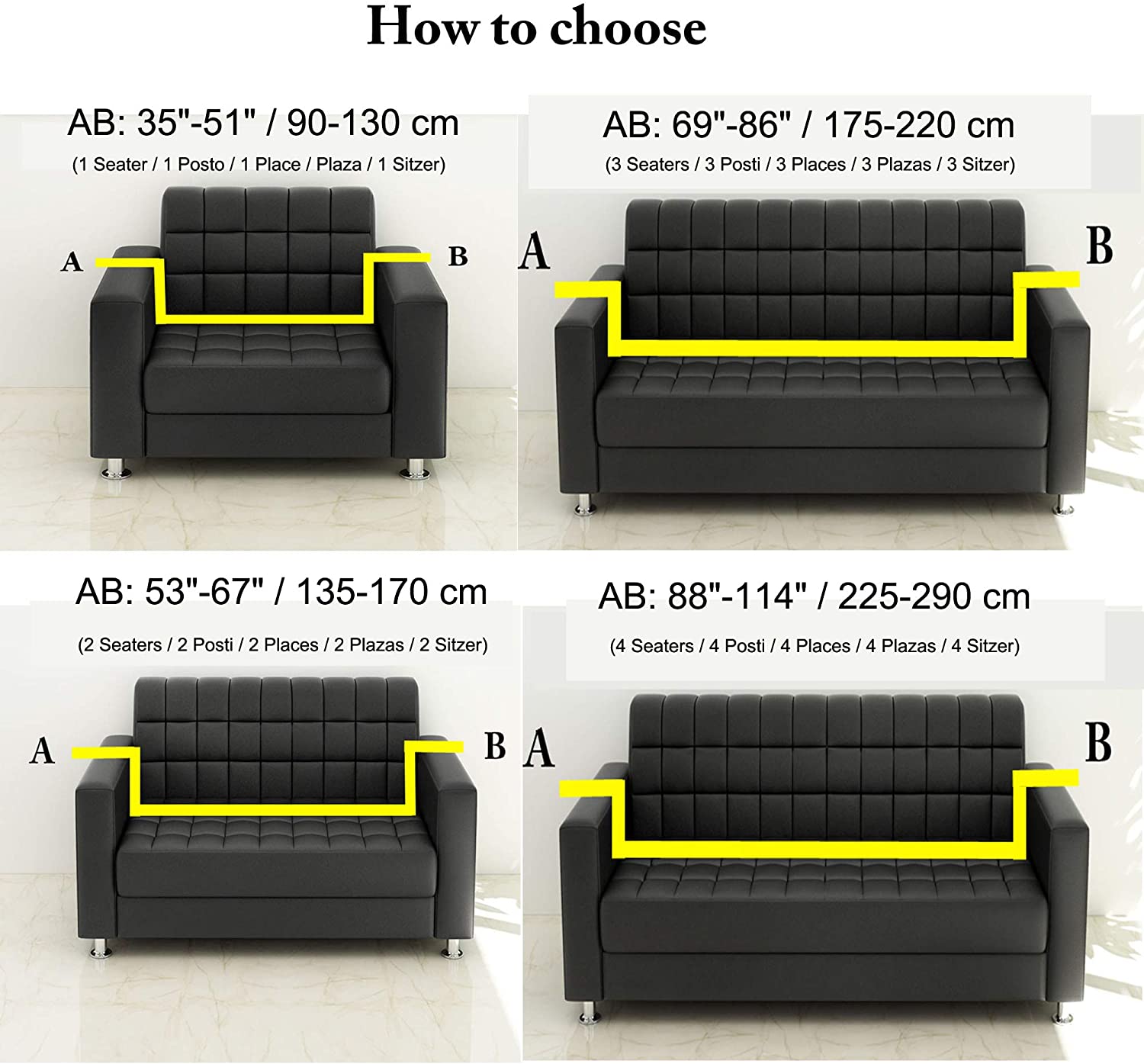 FANSU Sofa Cover Slipcover Stretch Meubelhoes, 3D