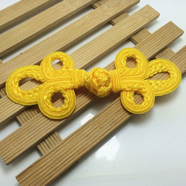 10 paar handgemaakte kralen chinese kikker sluitingen knopen knoopsluiting voor cheongsam tang pak traditionele handgemaakte decoratieve knopen: Felgeel
