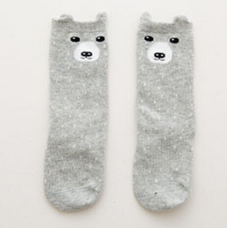 Baby kinderen meisjes peuter vos sokken zachte katoenen kniekousen meisjes sokken bloemen schattig: G