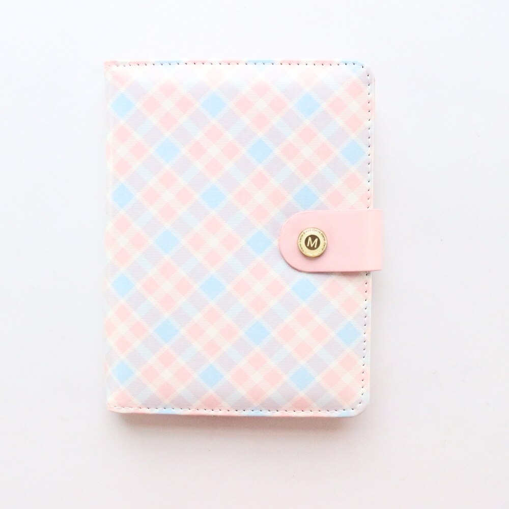 Domikee candy kawaii school student diary daily planner notebook cute hardcover leather agenda planner organizer A6: Pink