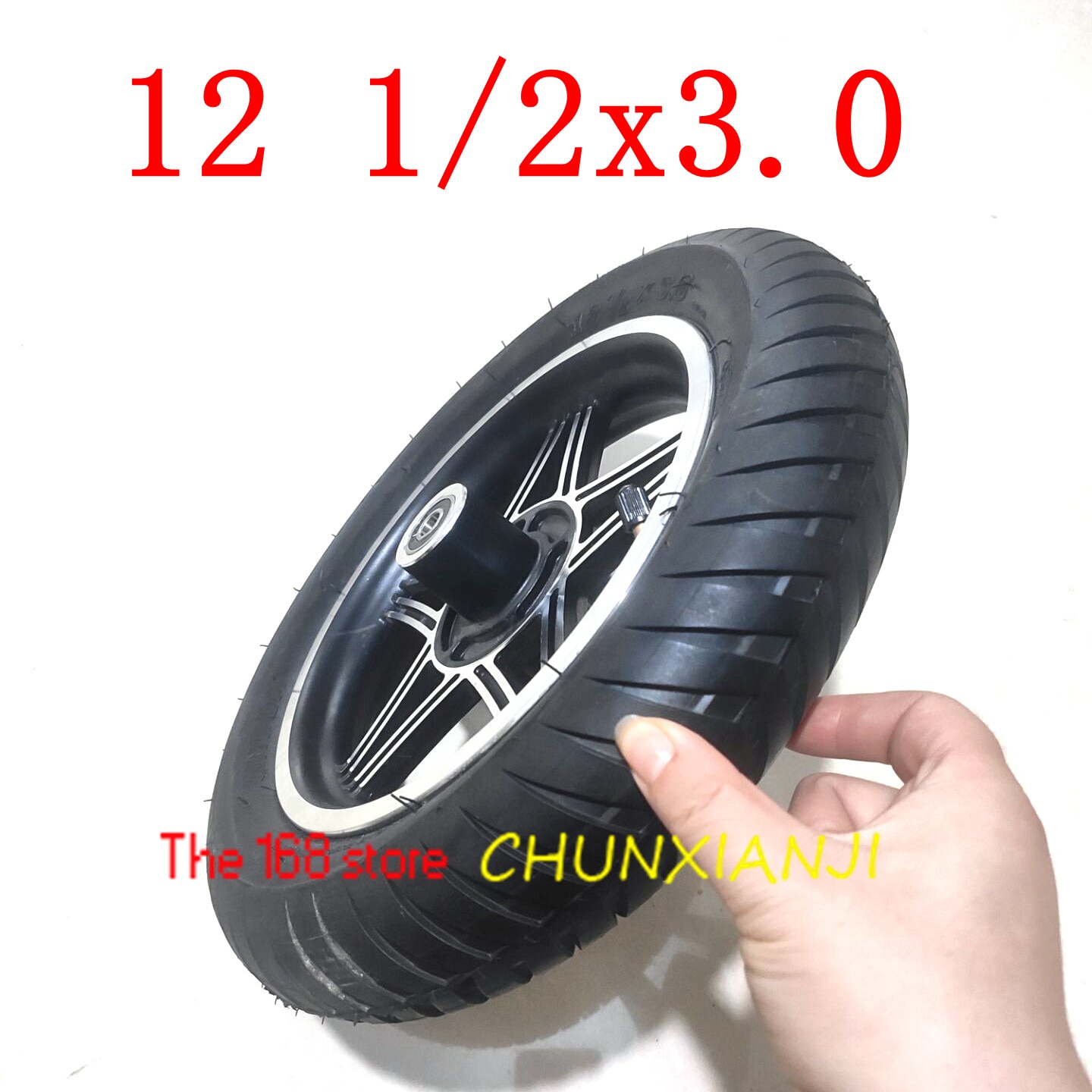 Size 12 1/2 X 3.0 Inflation Wheel with Disc Brake Hole Rims Fits Electric Scooters and E-Bike Folding Bicycle 12 Inch Wheel Tyre