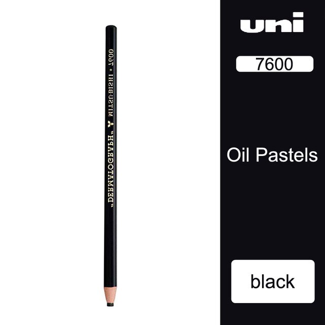 Uni Grease/Wax Pencil 12pcs/lot 12 Colors Available Metal/Leather/Stone/Glass Color Pencils 7600: black