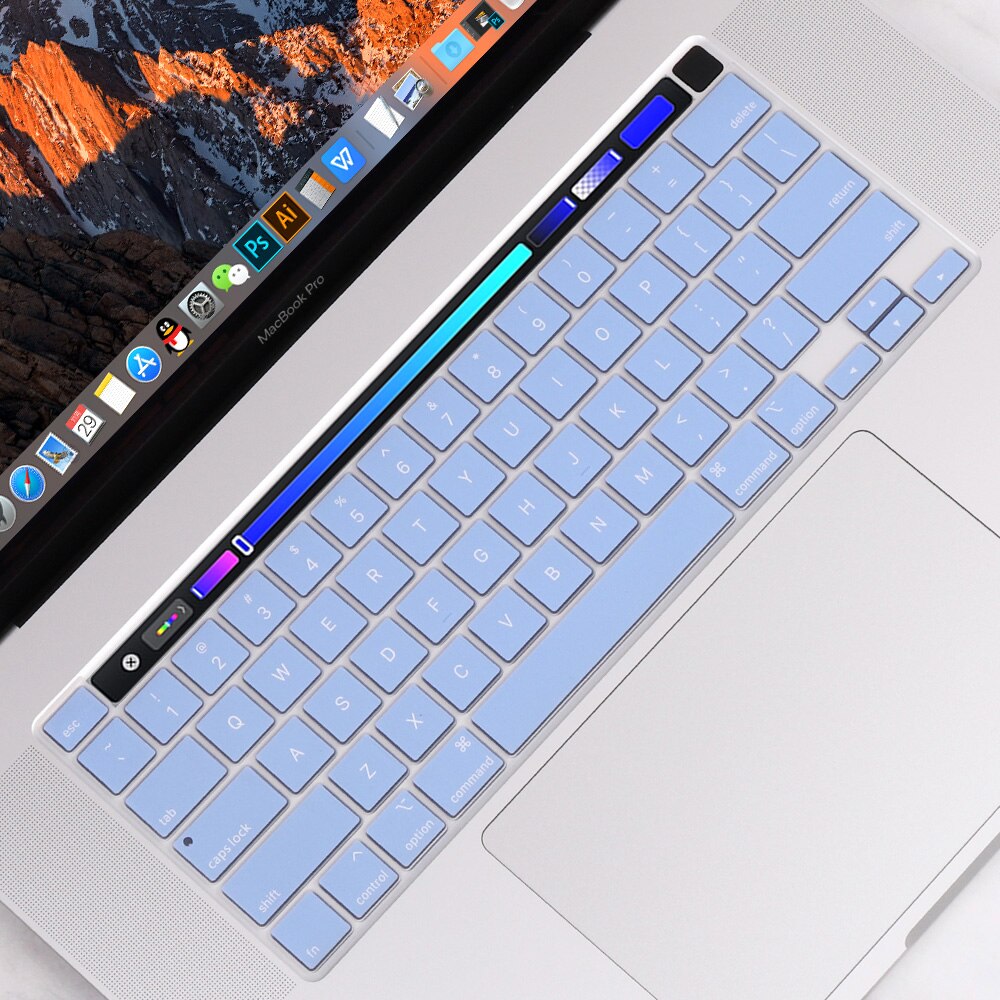 Gradient Farbe Tastatur Abdeckung für MacBook Profi 13 zoll Modell A2289 mit berühren Bar & berühren Ich würde Tastatur Haut Film Schutz: Gelassenheit Blau