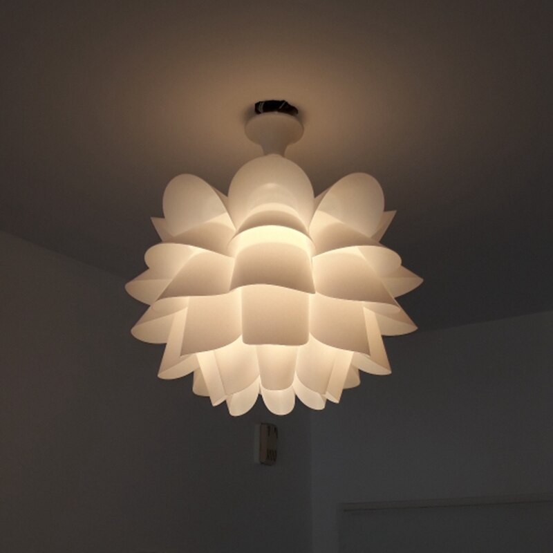 Art bricolage Lotus fleur abat-jour moderne pendentif lumière ombre blanc abat-jour suspension lampe chambre maison décoration de la maison
