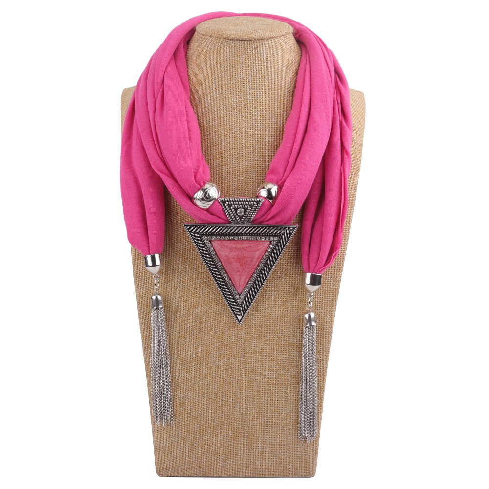 Écharpe à chaîne pour femmes, bijoux à la , collier, écharpe à pendentif, Foulard de tête, Hijab pour femmes, accessoires: Rose Rouge