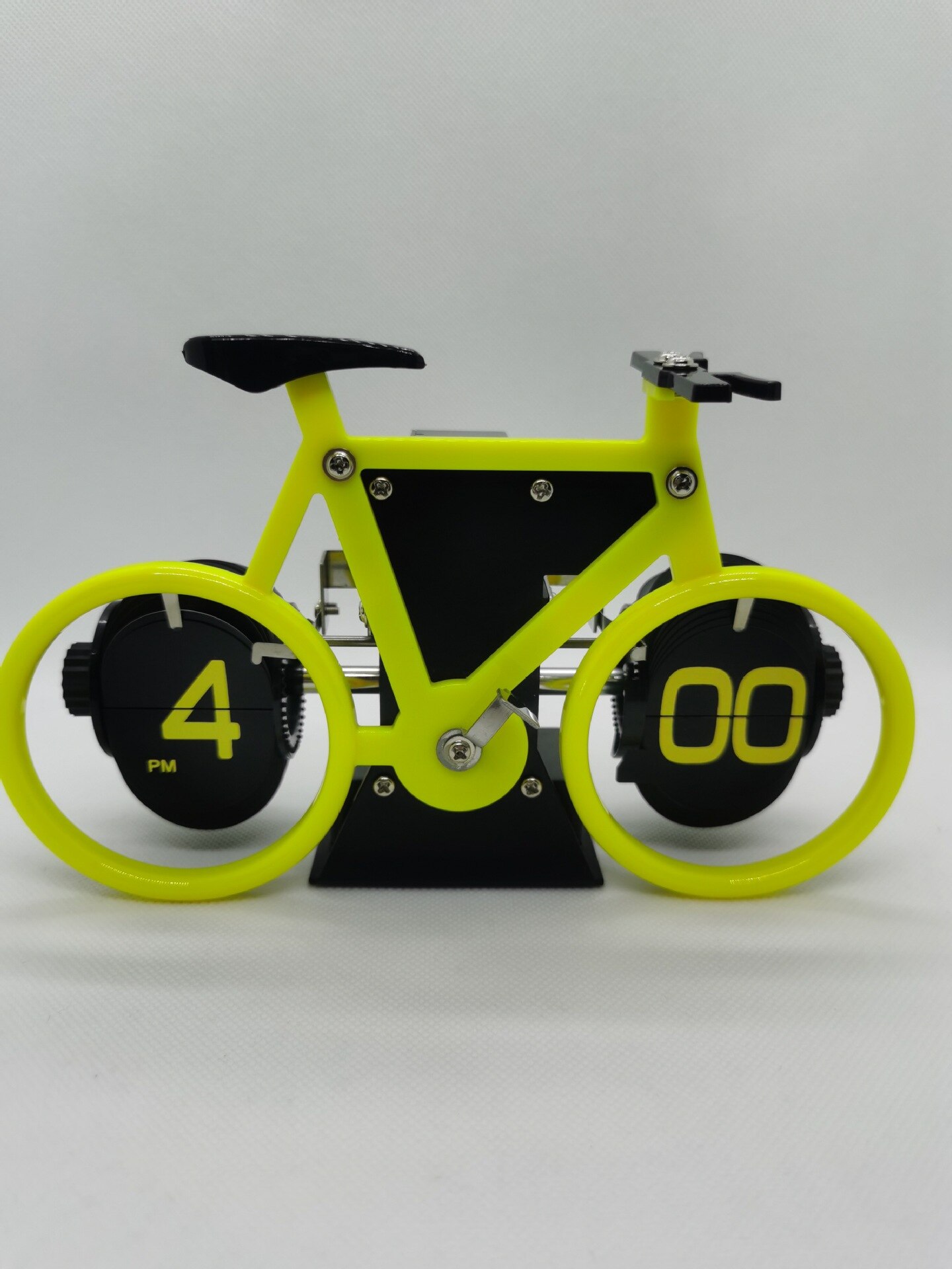 Flip Clock Bicycle Shaped Clock Table Alarm Travel Clock Home Decorative WF110608: YELLOW