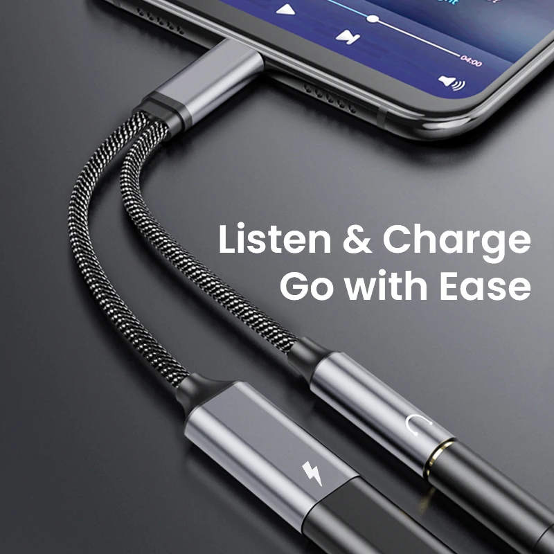 NIERBO Adaptador USB C 2 en 1, auriculares y cargador de 3,5 mm, USB C PD 3.0, conector de audio auxiliar, cable de carga rápida