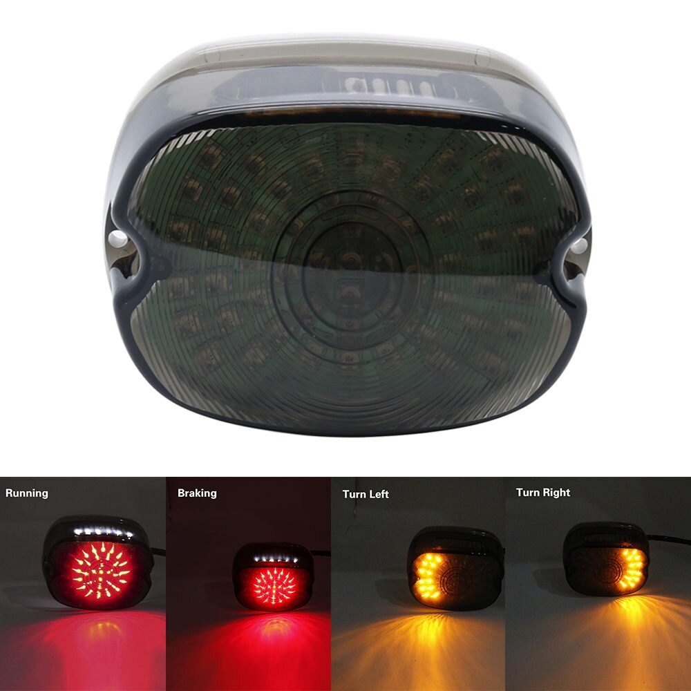 Luz trasera LED para motocicleta, luz trasera para matrícula de 12v, para Dyna, Super Wide Glide, Low Rider Fat Bob: Smoke 1200