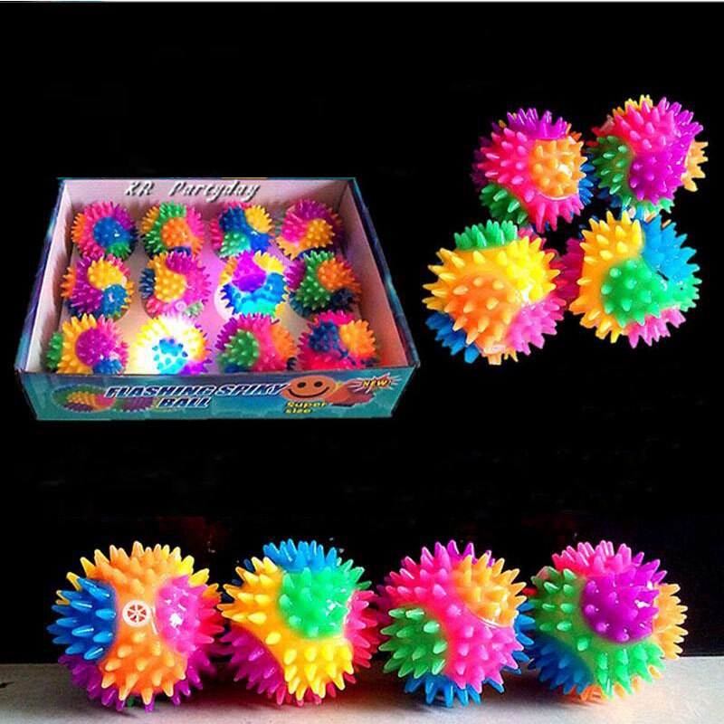 Boule de hérisson avec lumière clignotante lancer presser Massage hérissé jouet drôle enfants enfants jouet éclairer jouets faveurs de fête