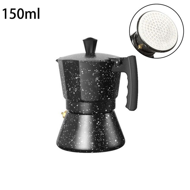 150/300ml aluminium perkolator kaffebryggare spis topp kök café verktyg espresso kaffebryggare gas spis elektrisk keramisk spis: Svartstänk 150ml