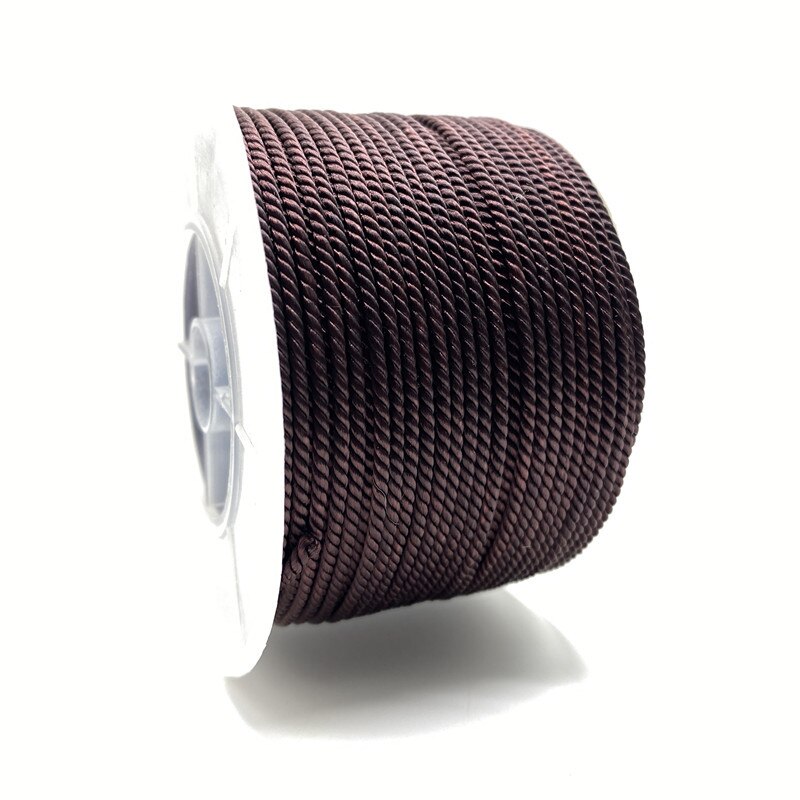 Fil Milan pour bijoux, 5Yards, 3mm, corde tressée à la main, Bracelet, ceinture, chaîne, rouge, pendentif en or: 08