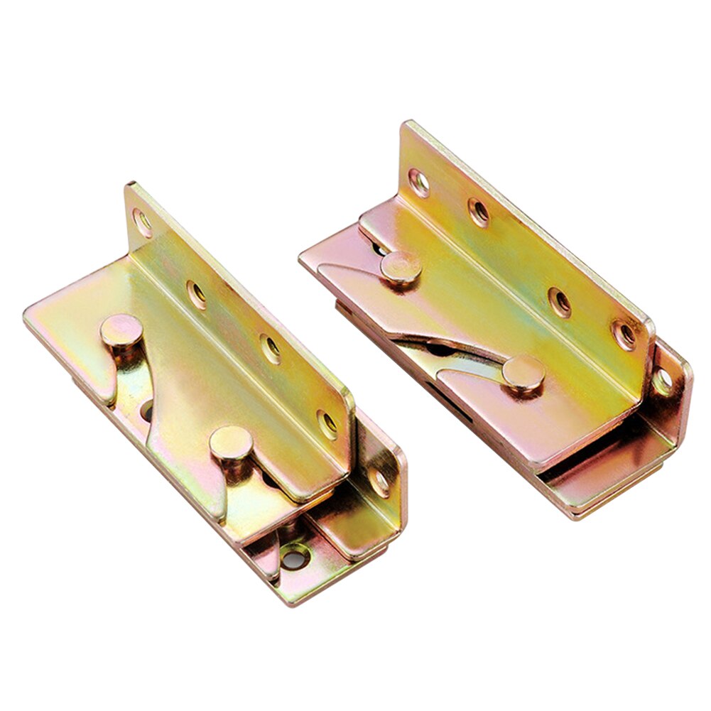 4pair/set Universal Thickened Non Mortise Furniture Fittings Iron Bed Rail Brackets Concealed Bedroom Connector Hinge Fixing