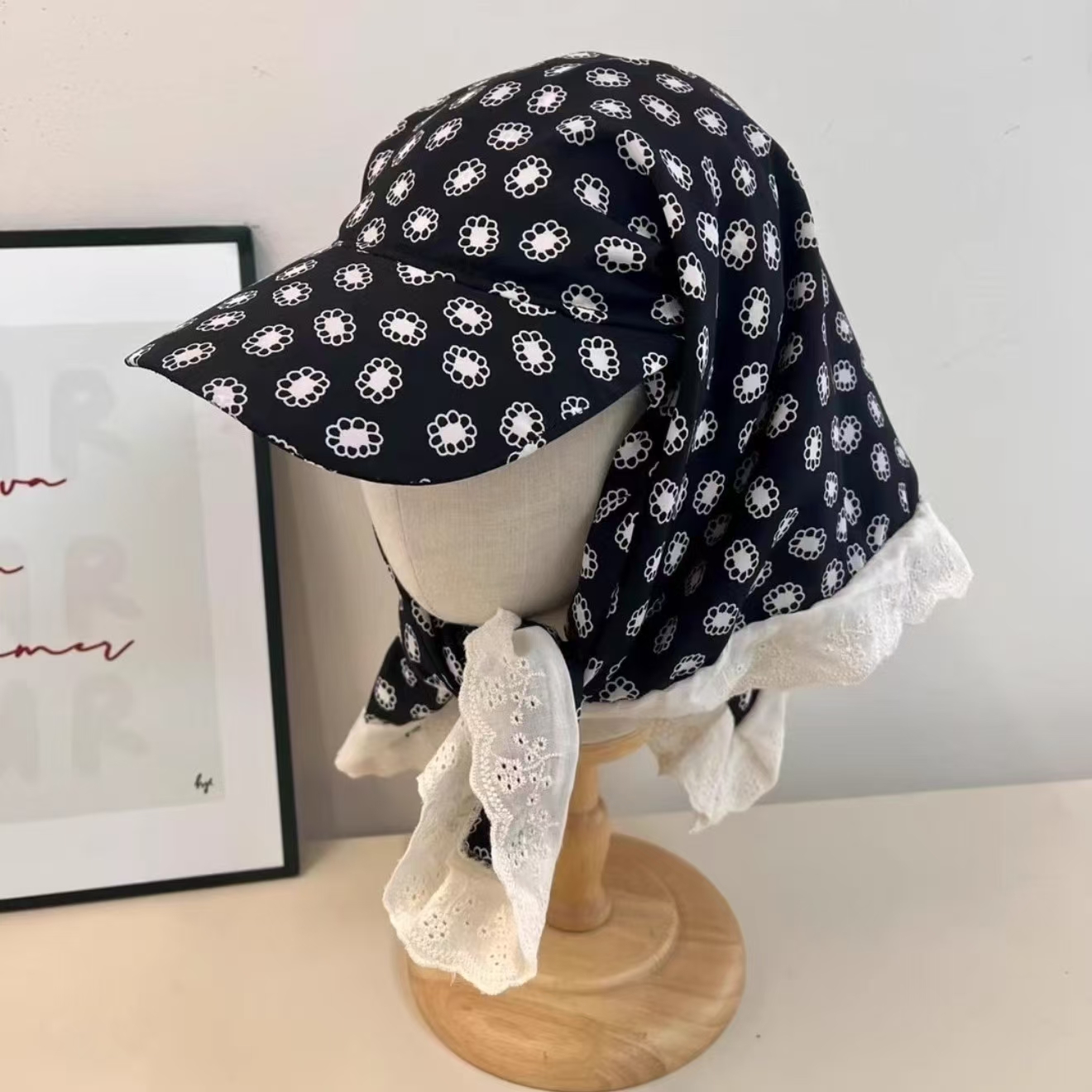 Baseball Cap met grote rand 2025, hoofddoek, zomerzonneschermhoed, Koreaanse versie, vlinderboog, dameszonnehoed: GRIJS
