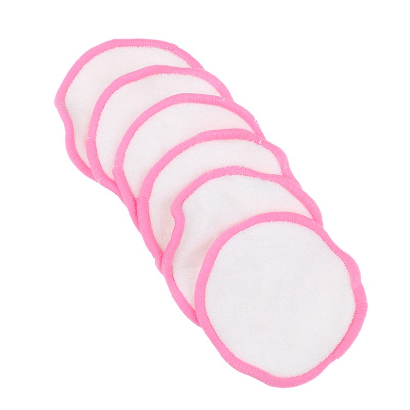 6 Pcs Reusable Makeup Remover Pads Washable Bamboo Cotton Facial Cleansing Makeup Tools