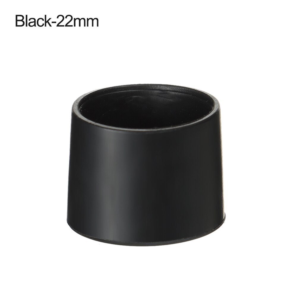 10 teile/satz Tassen nicht-Unterhose Abdeckungen Socken Boden Protektoren Kunststoff Rohr Abdeckung Silikon Pads Stuhl Bein Kappen Möbel Füße: 22mm Schwarz