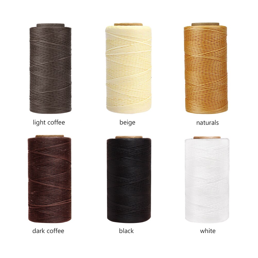 1/6/8/12/16PCS Leather Sewing Waxed Thread Cord 260m Leather Craft String Dacron Line Thread Leather Stitching Tool DIY Material: 6 colors