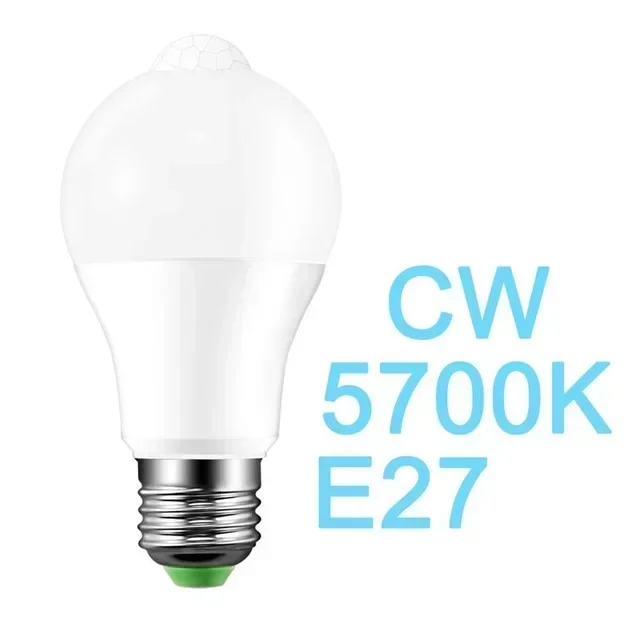 Lâmpada com Detector de Movimento Infravermelho, E27, 220V, 5W, 7W, 9W, 12W, 15W, 18W, 20W, LED PIR Motion Sensor, 1PC: Branco frio / 30 W