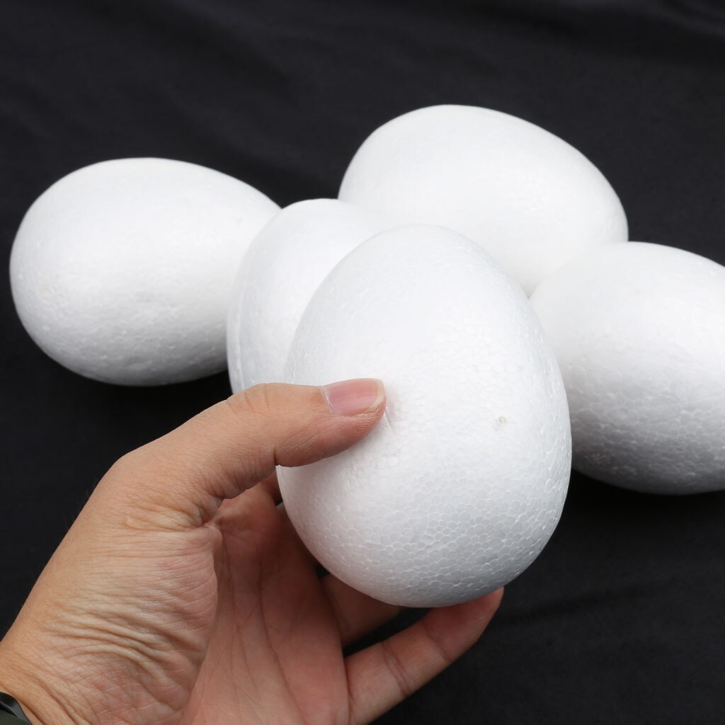 5Pcs White Modelling Craft Polystyrene Foam Eggs 10cm Modelling Craft Polystyrene Foam Eggs DIY Christmas Tree