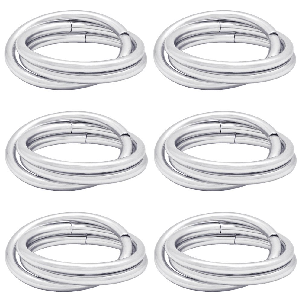 6pcs rvs chain metal servet gesp servet ring hotel servies tafelkleed mond doek ring sieraden: silver 6PCS