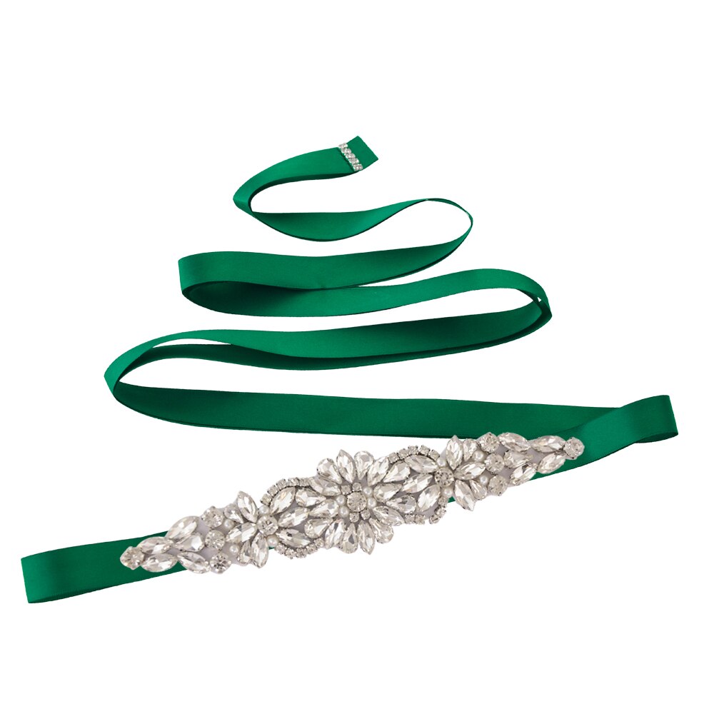 Strass riem pailletten trouwjurk riem bruidsjurk riem bruidsaccessoires riem voor avondfeestjurk scs 407: Groente