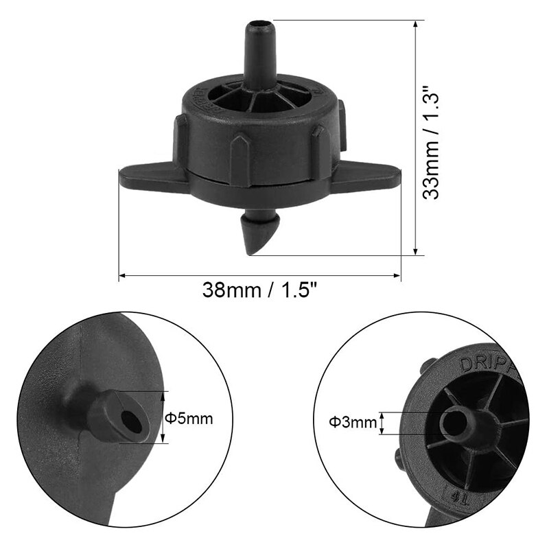 2L/4L/8L Pressure Compensated Dripper Hilly Area Agricultura Garden Lawn Irrigation Watering Pressure Drip System 20 Pcs