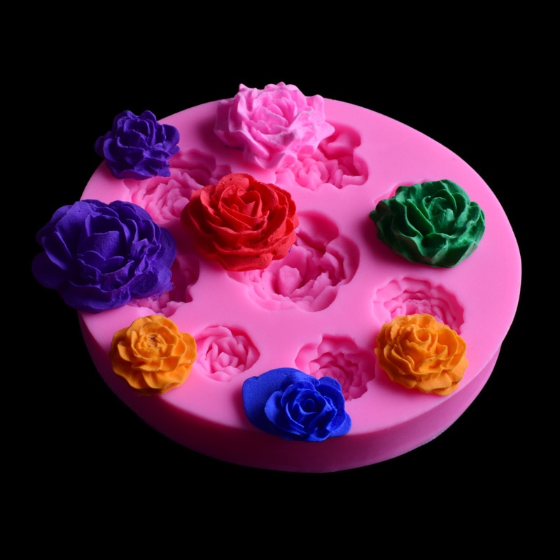 1Pcs 3D Rose Bloemvorm Siliconen Zeep Mal Vorm Chocolade Cakevorm Handgemaakte Diy Cake Fondant Decoratie Zeep Maken siliconen