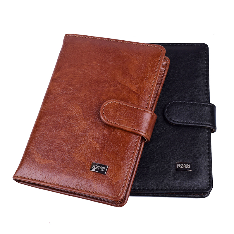 Women Travel Hasp Passport Holder Cover Leather Men Wallet Passports Organizer Card Credit Holder Case