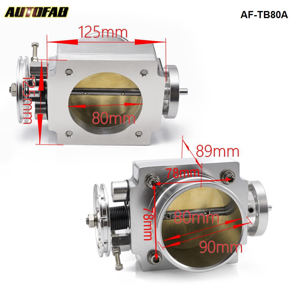 Universal Aluminum 80MM Throttle Body Intake Manifold Dor RB25/2JZ/EVO 1-6/ petrol 4.8/CRUSIER 4.5L-78mm*78mm AF-TB80A
