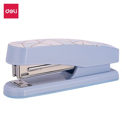 DELI -grapadora de Oficina N ° 12, grapadora de media tira, y 26/6 24/6, grapadora suave, papelería, suministros de oficina, grapas E0402F: Azul