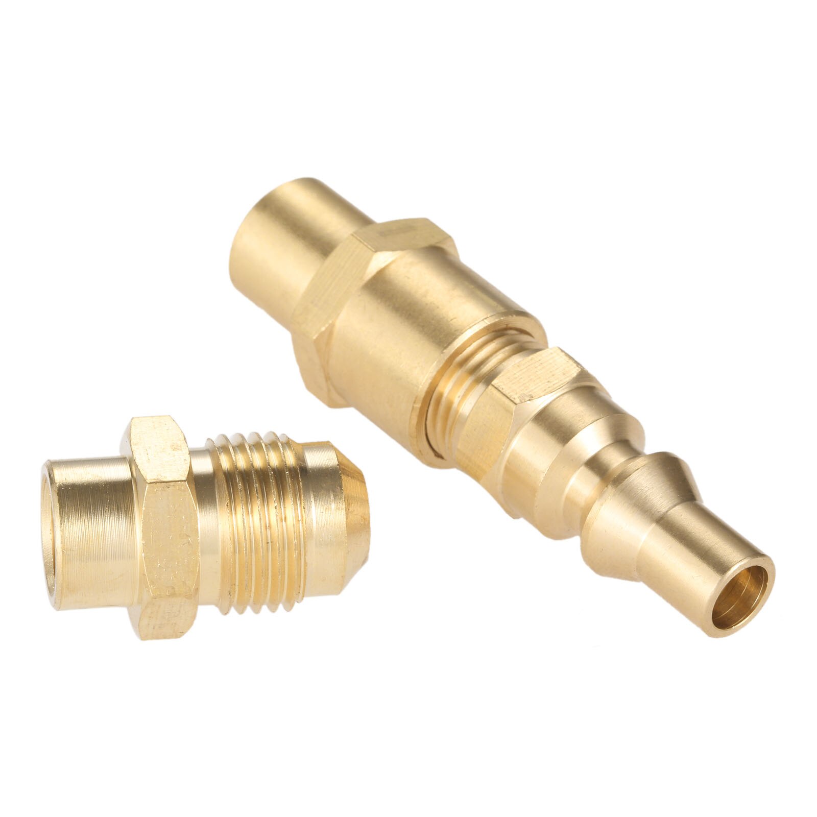 2pcs/1set Quick Connect Plug BBQ Propane Adapter 3/8" male Flare Conversion for Weber Q Grill 1/8" Female Thread 1/4" Male