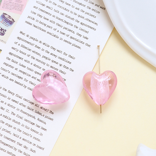 5 stk. 20*20mm retro farvede glasperler med lige hul, hjerteformede perler, gør-det-selv-smykker, halskæde, armbånd, øreringe, tilbehør: Sort