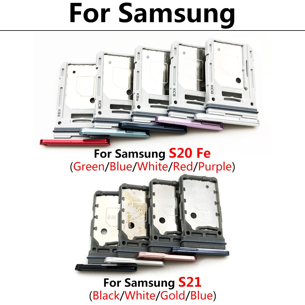 Bandeja de tarjeta SIM para Samsung Galaxy S20 Fe S21, Doble SIM, Sim Dual, Metal, plástico, Nano SIM, ranura Micro SD Holde