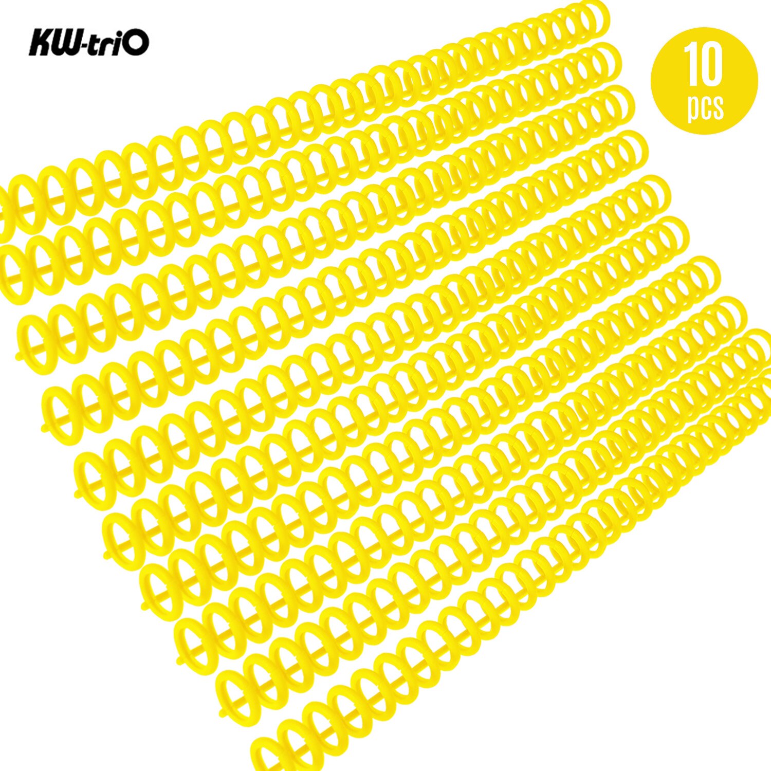 10pcs 85 Sheets 30-Hole Plastic Loose Leaf Binders Ring Binding Spines Combs Capacity for DIY Notebook Album Office Supplies: Yellow